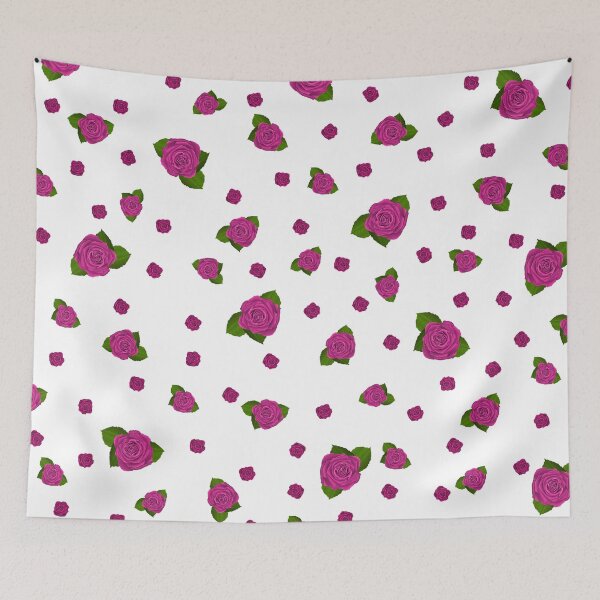 Item preview, Hand-Painted Pattern of Charming Pink Roses on black background. designed and sold by ArchersBoutique.