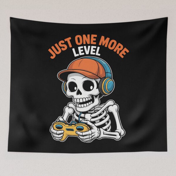 Item preview, Funny Video Game Halloween Skeleton Gamer designed and sold by DoorwayThreads.