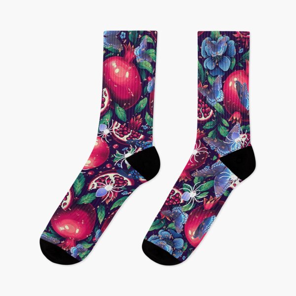 Item preview, Pomegranate and Butterfly Pattern – Seamless Botanical Fruit Illustration with Red Pomegranates and Butterflies designed and sold by Sugar Wisdom .