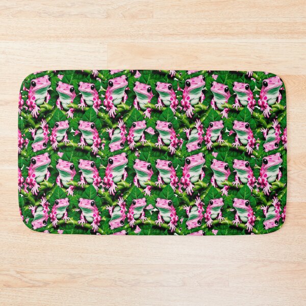 Item preview, Pink Frog On Green Leaf Pattern Design  designed and sold by PatternTitan.