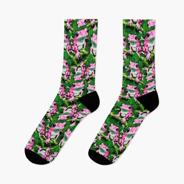 Item preview, Pink Frog On Green Leaf Pattern Design  designed and sold by PatternTitan.