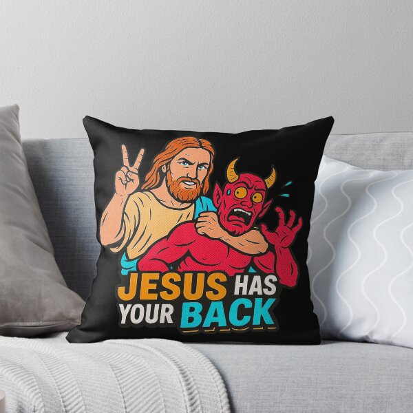 Item preview, Jesus Has Your Back meme Jesus Christ Bible Quote designed and sold by plushism.