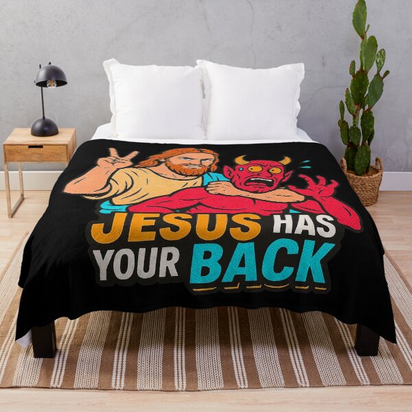 Item preview, Jesus Has Your Back meme Jesus Christ Bible Quote designed and sold by plushism.