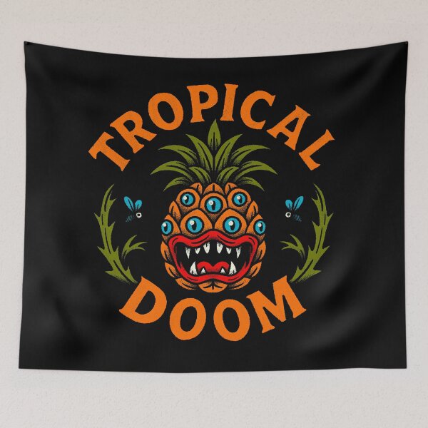 Item preview, Tropical Doom – Creepy Pineapple Monster designed and sold by marielmoreya.