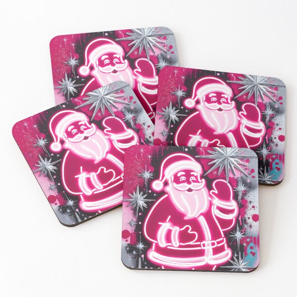 Item preview, Pinkmas Santa Claus – Neon Christmas Artwork designed and sold by LaLi-Designs.