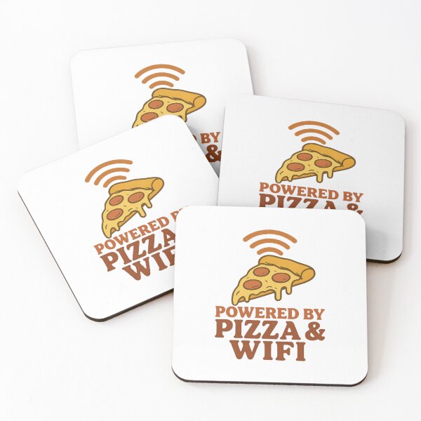Item preview, Powered by Pizza & WiFi – Funny Food & Tech Retro T-Shirt designed and sold by fadouades.
