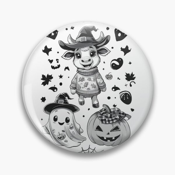 Item preview, Spooky Cow with Pumpkin – Cute Halloween Ghost Vibes designed and sold by GoxyVision.