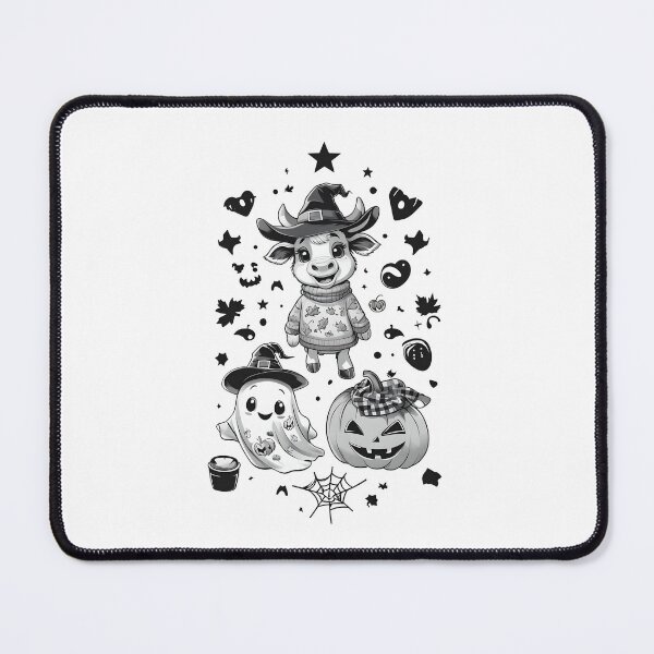 Item preview, Spooky Cow with Pumpkin – Cute Halloween Ghost Vibes designed and sold by GoxyVision.