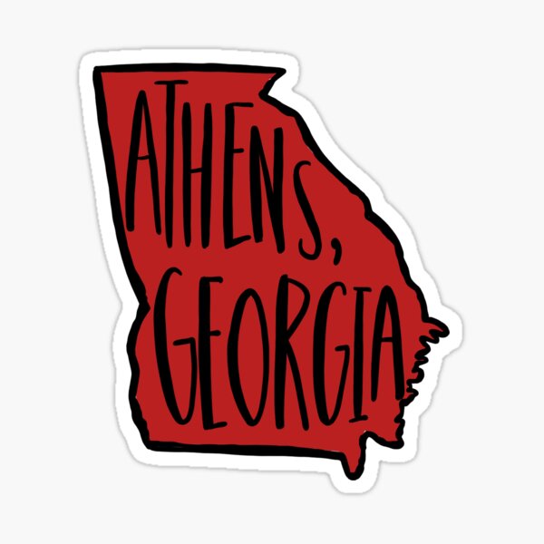 state of georgia outline- athens, ga Sticker
