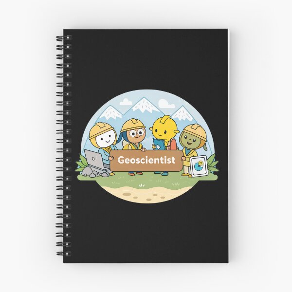 Item preview, Cartoon Geoscientists  – Fun Earth Science Design with Tools, Volcano, and Dinosaurs designed and sold by VividOrganica.
