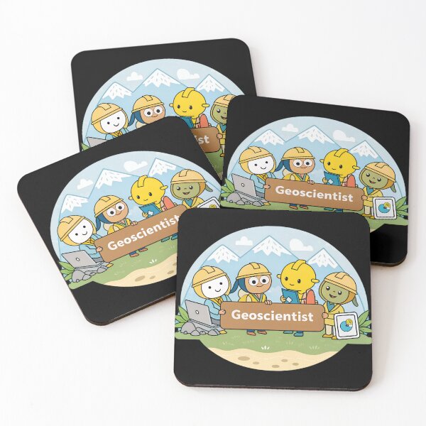 Item preview, Cartoon Geoscientists  – Fun Earth Science Design with Tools, Volcano, and Dinosaurs designed and sold by VividOrganica.