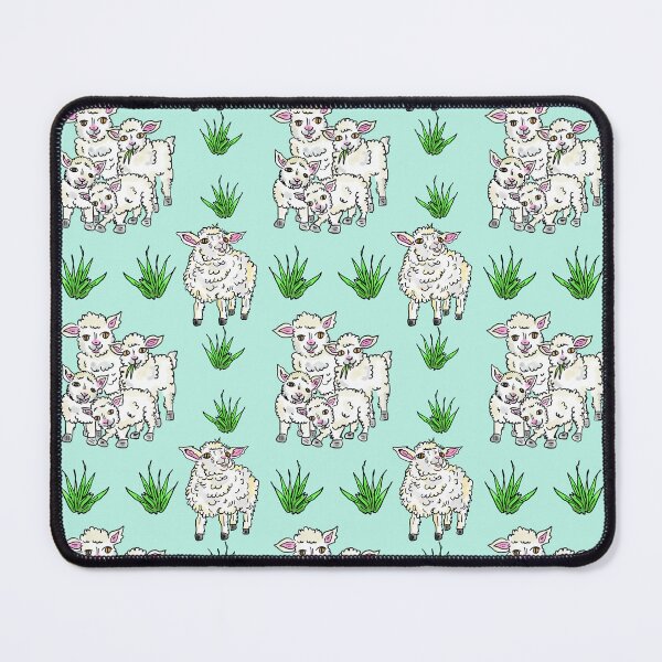 Item preview, Quirky Cute hand drawn watercolour sheep pattern illustration designed and sold by RoseWolfGifts.