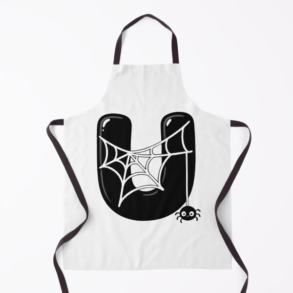 Item preview, Halloween Letter U – Black Spider Web Kawaii Cartoon designed and sold by PrintCreations9.