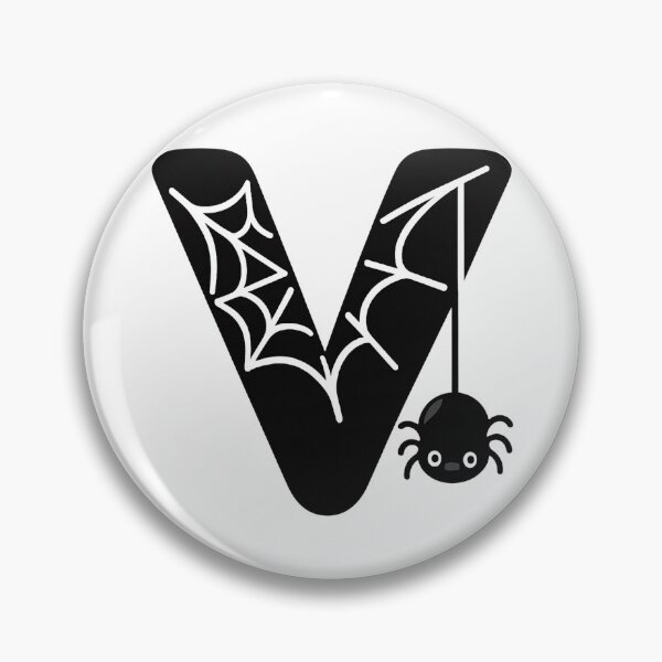 Item preview, Halloween Letter V – Black Spider Web Kawaii Cartoon designed and sold by PrintCreations9.