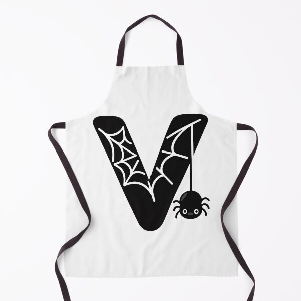 Item preview, Halloween Letter V – Black Spider Web Kawaii Cartoon designed and sold by PrintCreations9.
