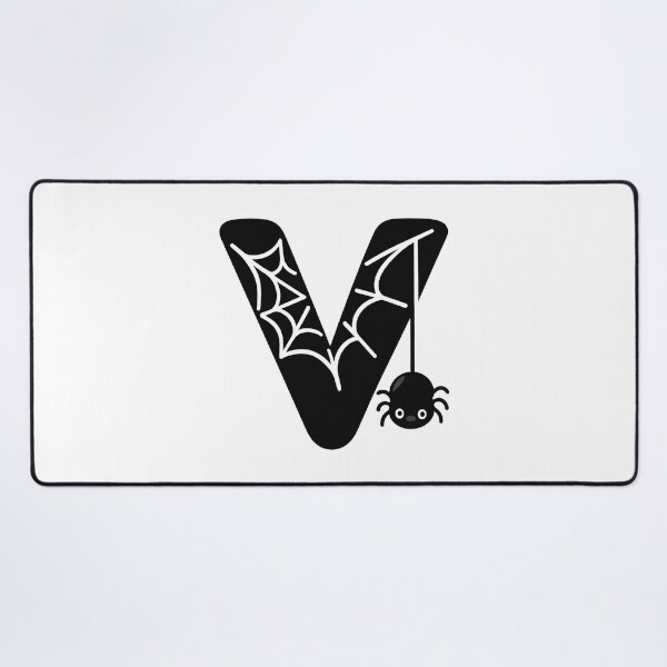 Item preview, Halloween Letter V – Black Spider Web Kawaii Cartoon designed and sold by PrintCreations9.