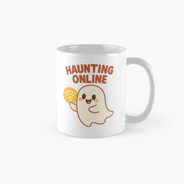Item preview, Ghost with WiFi Signal – Funny Haunting Online Tech Joke designed and sold by Monty Prints Studio.