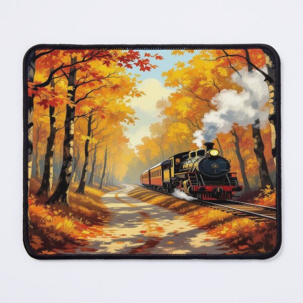 Item preview, Golden Autumn Steamride – Vintage train through a glowing forest full of magic, tranquility & retro vibes designed and sold by FotoworldEdel.