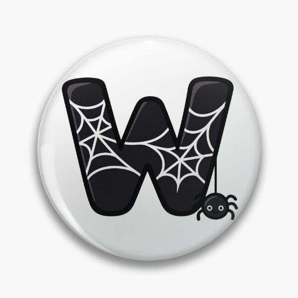 Item preview, Halloween Letter W – Black Spider Web Kawaii Cartoon designed and sold by PrintCreations9.