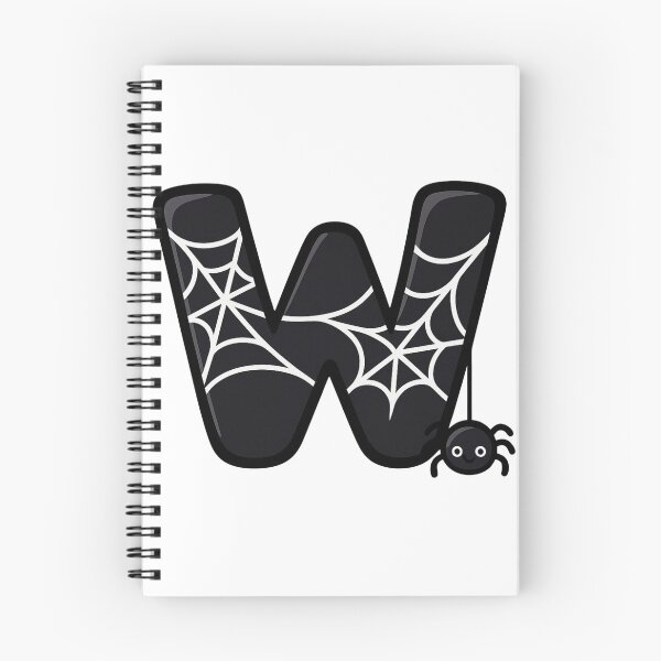 Item preview, Halloween Letter W – Black Spider Web Kawaii Cartoon designed and sold by PrintCreations9.
