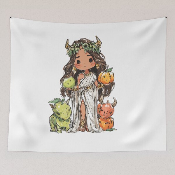 Item preview, Persephone Chibi – Cute Greek Goddess of Spring and Underworld designed and sold by GoldenChiArt.