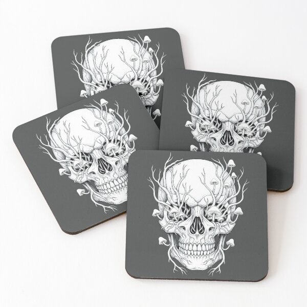 Item preview, Gothic Macabre Skull and Mushroom Fungi designed and sold by Shoot-The-Moon.