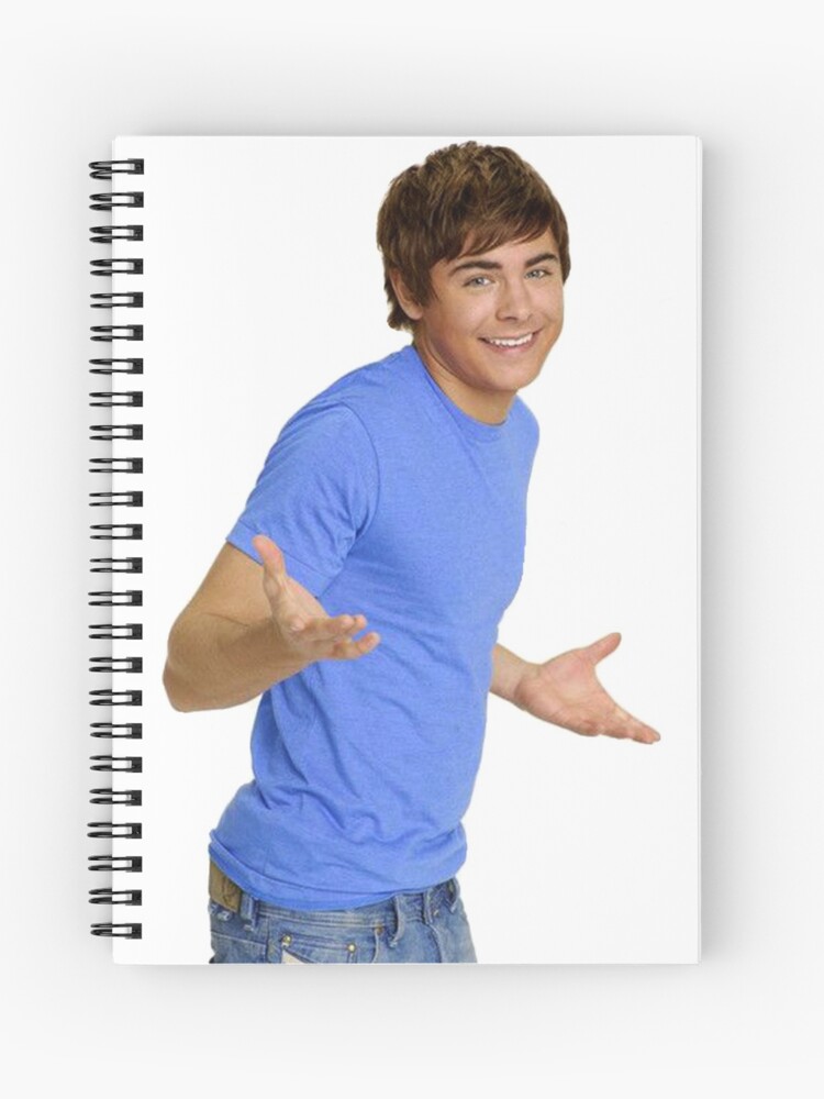 Zac Efron Troy Bolton Shrug Meme 1 Spiral Notebook By Isadroz Redbubble