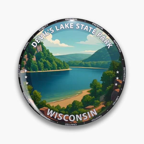Item preview, Devil’s Lake State Park Wisconsin Travel Poster - Scenic Hiking & Nature Art USA designed and sold by inkNext.