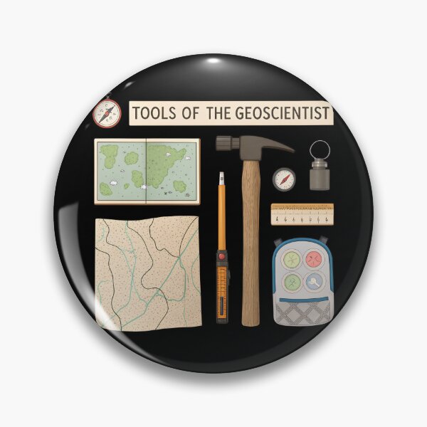 Item preview, Tools of the Geoscientist  – Geology Field Kit Hammer Compass Map Rock Samples designed and sold by VividOrganica.