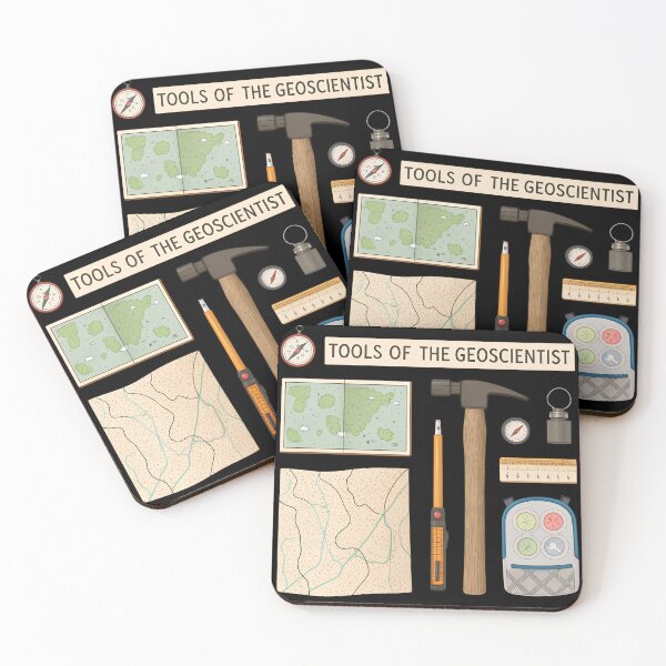 Item preview, Tools of the Geoscientist  – Geology Field Kit Hammer Compass Map Rock Samples designed and sold by VividOrganica.