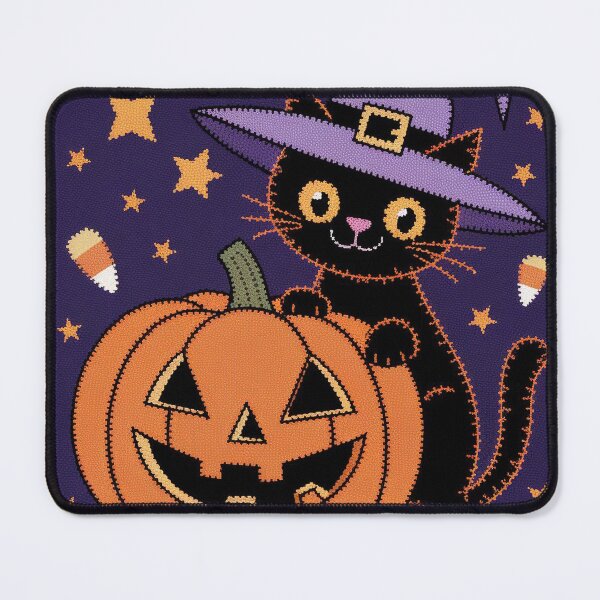 Item preview, Cute Black Cat and Pumpkin Embroidery Style Halloween Design designed and sold by HAFIZ-DP.