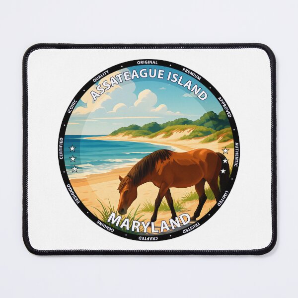 Item preview, Assateague Island Maryland Wild Horses - Vintage Travel Poster USA designed and sold by inkNext.