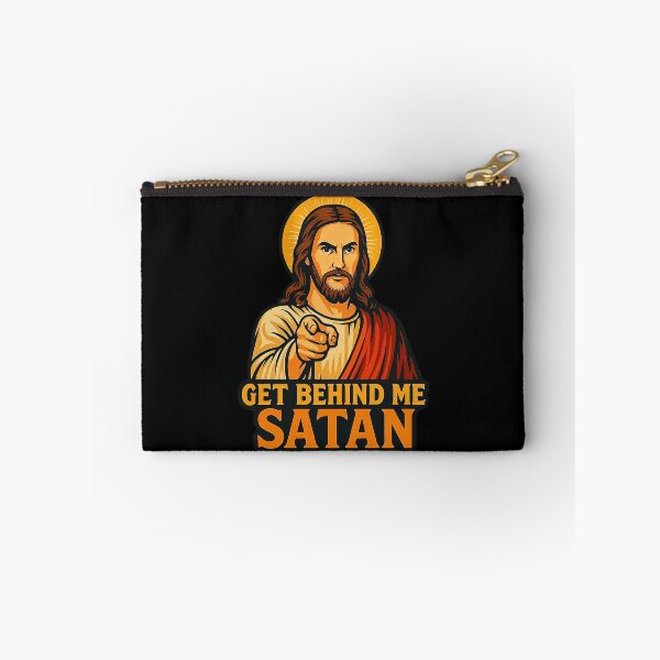Item preview, Get Behind Me Satan meme Jesus Christ Bible Quote designed and sold by plushism.