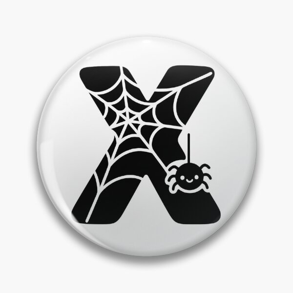 Item preview, Halloween Letter X – Black Spider Web Kawaii Cartoon designed and sold by PrintCreations9.