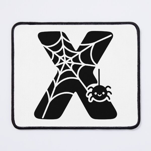 Item preview, Halloween Letter X – Black Spider Web Kawaii Cartoon designed and sold by PrintCreations9.