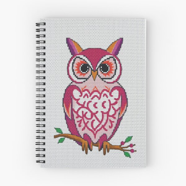 Item preview, Owl Cross Stitch Design – Vibrant Needlepoint Inspired Pattern designed and sold by MiraLumeStudio.