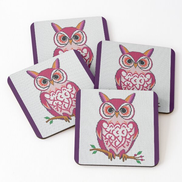 Item preview, Owl Cross Stitch Design – Vibrant Needlepoint Inspired Pattern designed and sold by MiraLumeStudio.