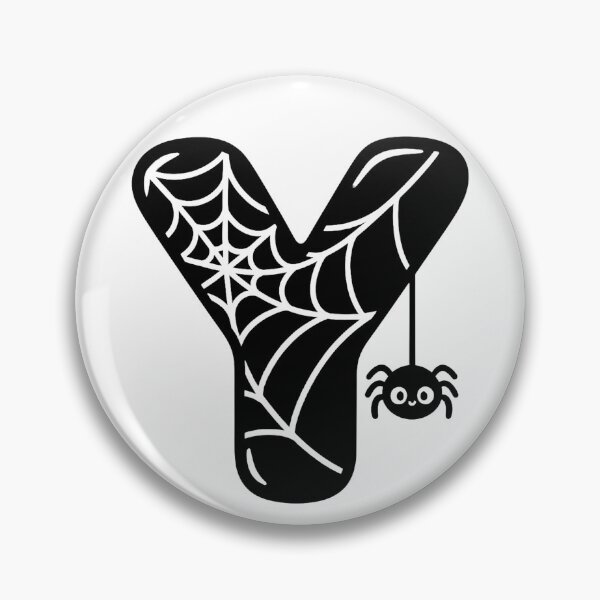 Item preview, Halloween Letter Y – Black Spider Web Kawaii Cartoon designed and sold by PrintCreations9.