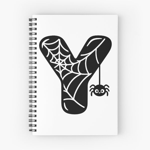 Item preview, Halloween Letter Y – Black Spider Web Kawaii Cartoon designed and sold by PrintCreations9.