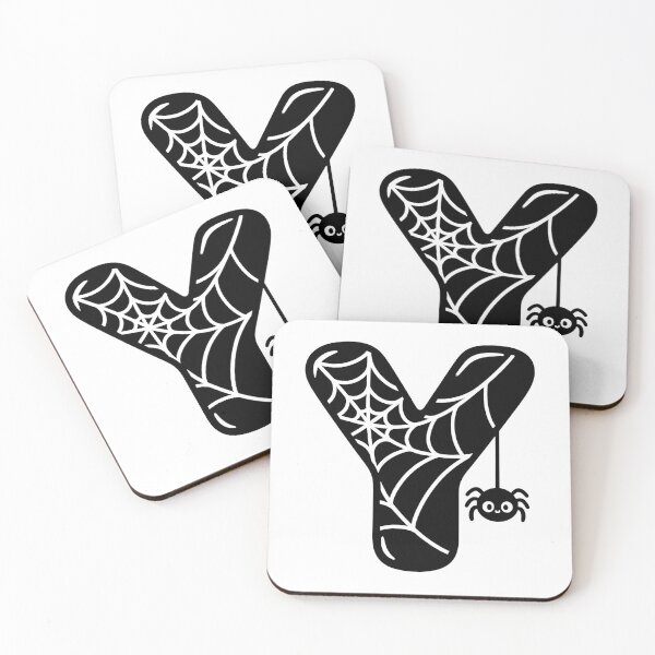 Item preview, Halloween Letter Y – Black Spider Web Kawaii Cartoon designed and sold by PrintCreations9.