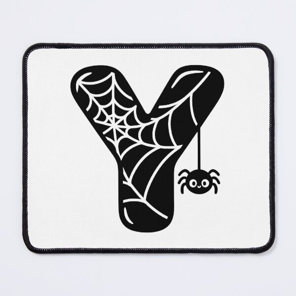 Item preview, Halloween Letter Y – Black Spider Web Kawaii Cartoon designed and sold by PrintCreations9.