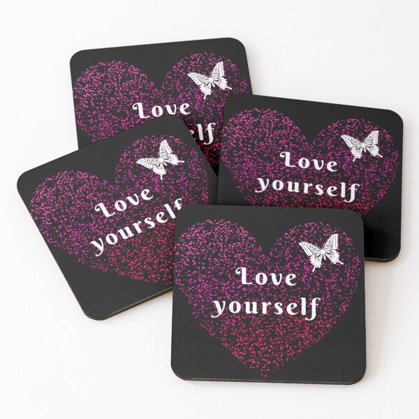 Item preview, Heart shape with self love quote designed and sold by CanvasCharmHub.