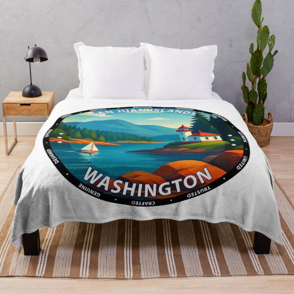 Item preview, San Juan Islands Washington Travel Poster - Scenic Coastal Art USA designed and sold by inkNext.
