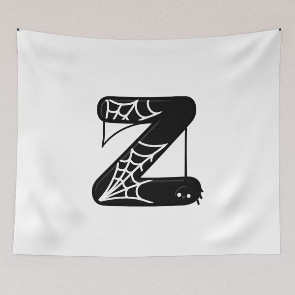 Item preview, Halloween Letter Z – Black Spider Web Kawaii Cartoon designed and sold by PrintCreations9.