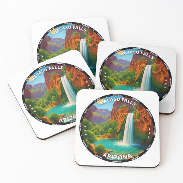 Item preview, Havasu Falls Arizona Travel Poster - Turquoise Waterfall in Grand Canyon USA designed and sold by inkNext.