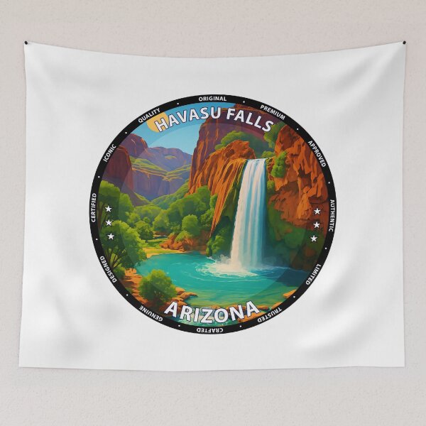 Item preview, Havasu Falls Arizona Travel Poster - Turquoise Waterfall in Grand Canyon USA designed and sold by inkNext.