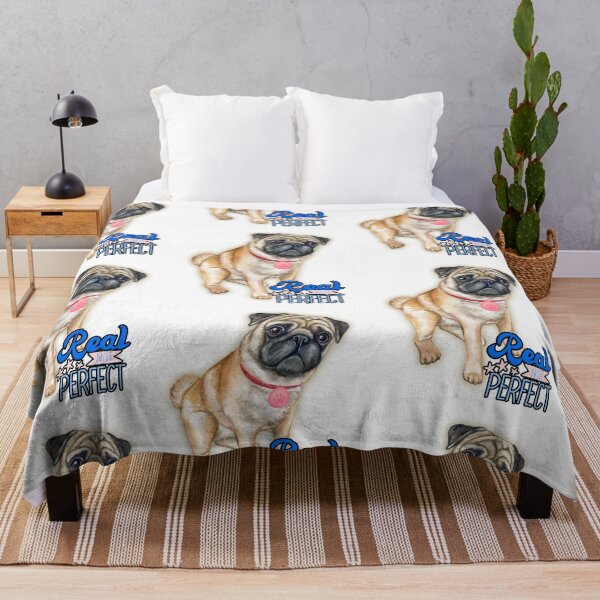Item preview, • Funny pug motif – Real not Perfect – gift for dog lovers designed and sold by MitMopsundHerz Rosinchens_Welt.