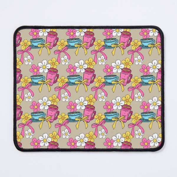 Item preview, Sweet cups - pattern of cups, bows and daisies designed and sold by RoseWolfGifts.
