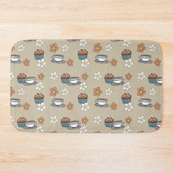 Item preview, Cute cafe food - pattern of cups, cakes and daisies designed and sold by RoseWolfGifts.