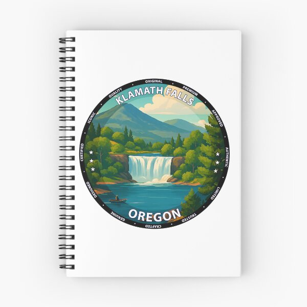 Item preview, Klamath Falls Oregon Travel Poster - Scenic Nature Art of Crater Lake & Pine Forest USA designed and sold by inkNext.